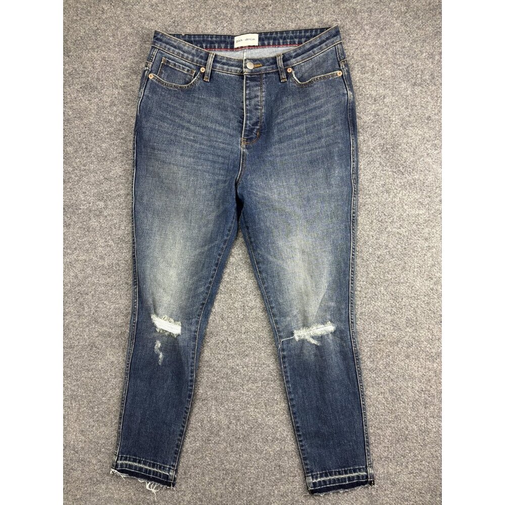 Dish Denim High Rise Skinny Jeans Womens Blue Med Wash‎ Stretch 33x27